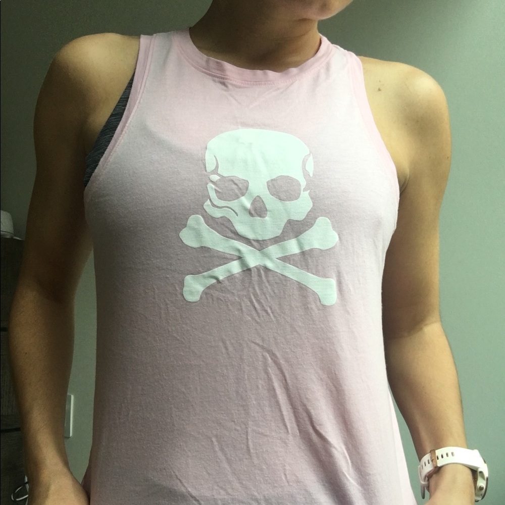 Pink Scalloped Back SoulCycle Tank